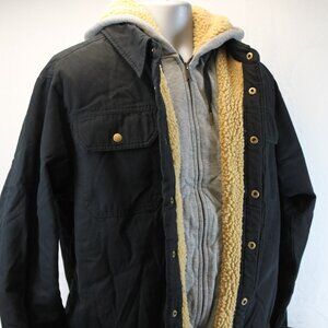 Buffalo Bills Black Hooded Canvas Full-Zip/Snap Sherpa Lined Jacket Men's Small